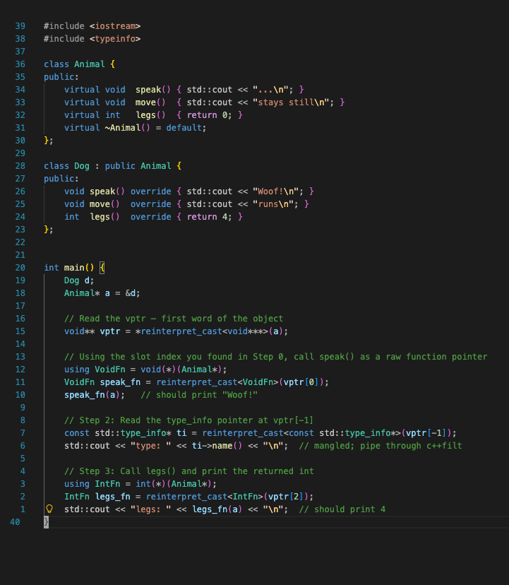 tushj994's tweet photo. how to call functions from the vtable using their offsets. https://t.co/Pou0TIesCy