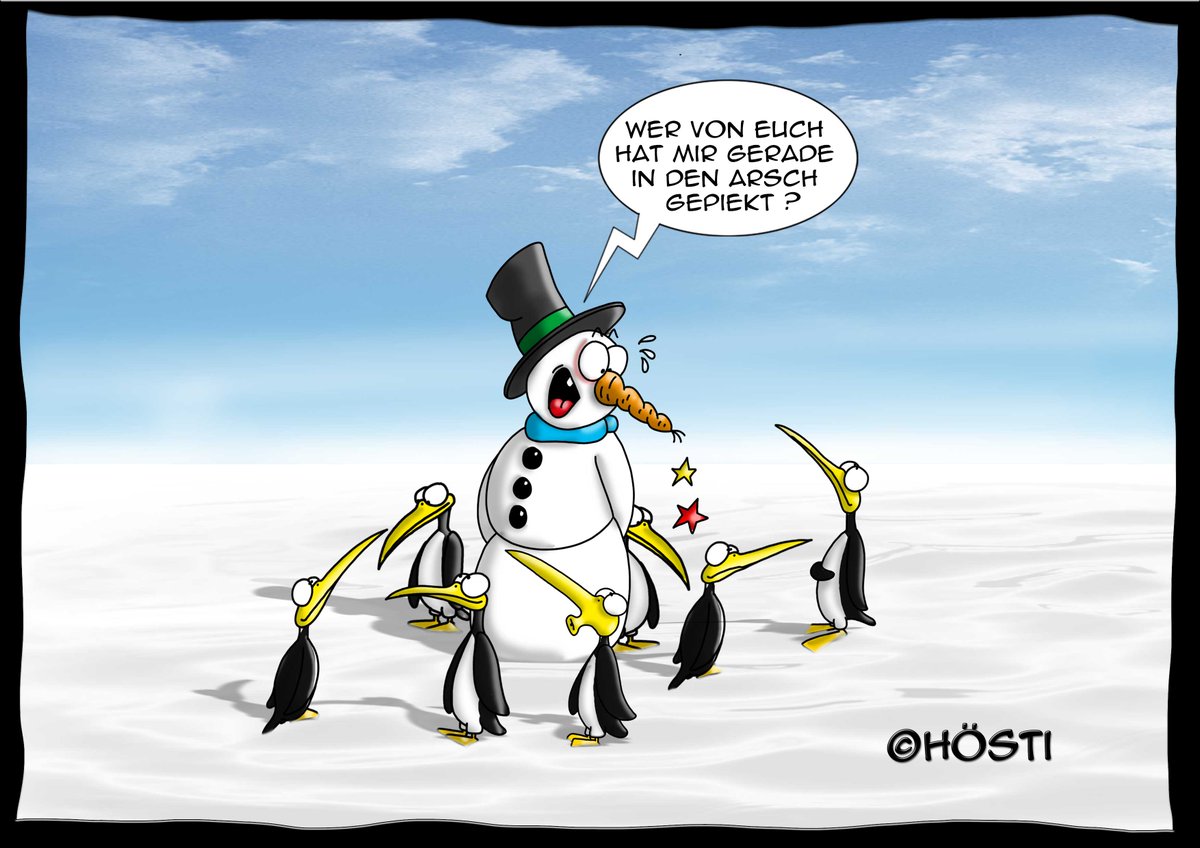 Hsti85933016's tweet photo. Moin zusammen ... bevor es nun irgendwann richtig warm wird, habe ich für euch heute und am kommenden Montag noch einige "coole" Hösti Cartoons®. Ich wünsche euch ein schönes, fröhliches Wochenende.
#spass #humor #hösti #hoesti #schneemann #cooling #snowman #happylife https://t.co/azVkOh6cP6