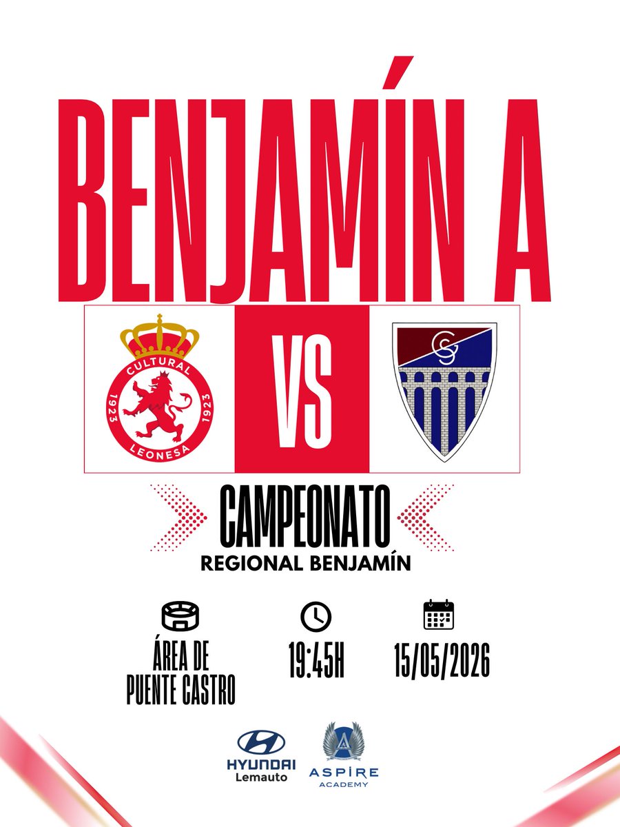 CultuAcademia's tweet photo. #CyDLBA Benjamín A
🏆 Campeonato Autonómico Benjamín
⚽ Jornada 1
🆚 @Segoviana_Base
🕢 19:45
🏟️ Área Deportiva https://t.co/7hZSiozRAZ