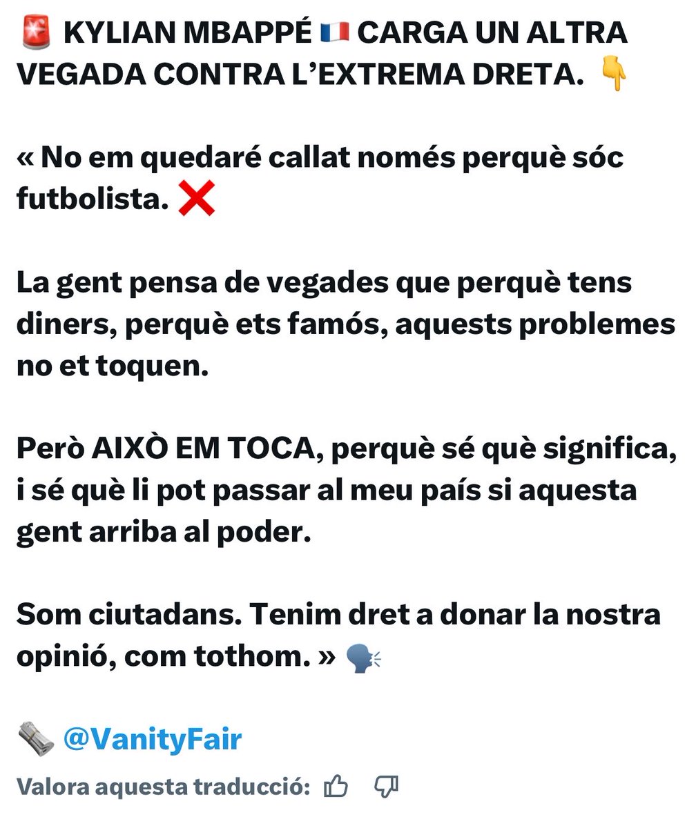 enaadia's tweet photo. Mbappé és fantàstic. Tot el dia intentant carregar-se l’extrema dreta (a una d’elles desde dins) https://t.co/NjxGQgqlsm