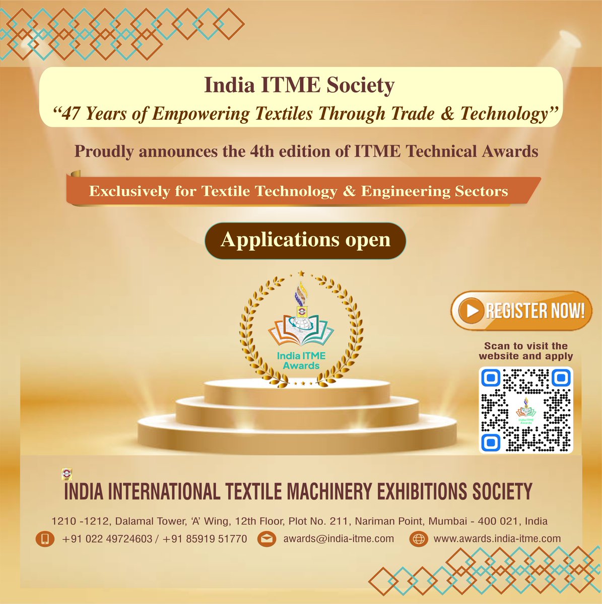 TMMA_I's tweet photo. #India_ITME Technical Awards 4th ediition....Register Now !!! https://t.co/JLE99InniU