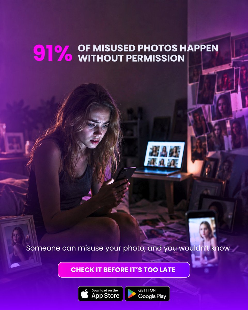 FaceGPTAI's tweet photo. Your face is becoming data.
Every uploaded photo leaves a trail online.
Most people never check where it ends up.
Fake accounts rely on that ignorance.
FaceGPT helps you discover where your photos appear online.
#OnlineSafety #privacyplease #DigitalFootprint #ReverseImageSearch https://t.co/cNwCpzDUlc