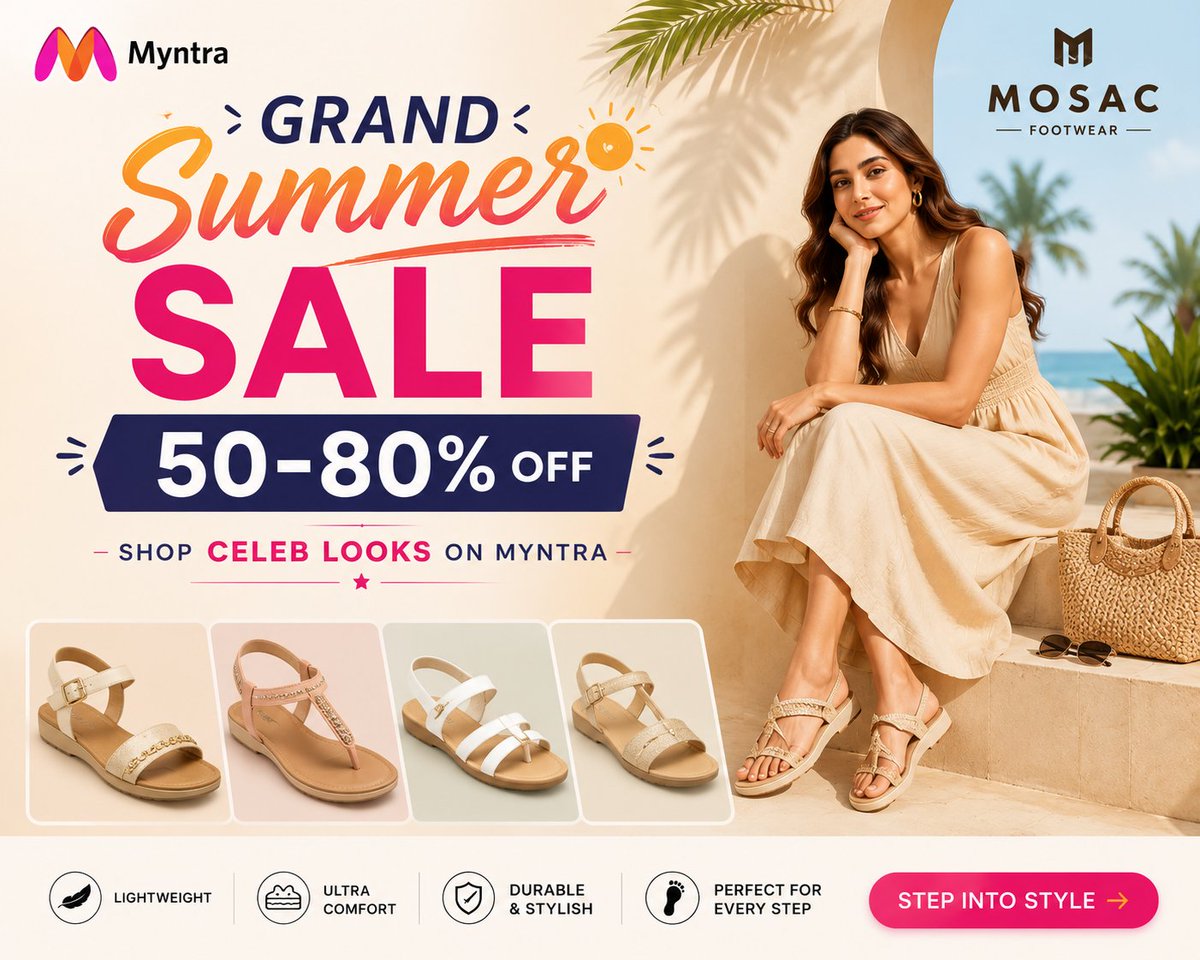 MosacF's tweet photo. Grand Summer Sale | 50-80% Off - Shop Celeb Looks On Myntra MOSAC FOOTWEAR
CLICK ON LINK:- https://t.co/JcIzUCEw3b
LINK2:- https://t.co/UwnuNtkuCW https://t.co/CMipLdhgZs