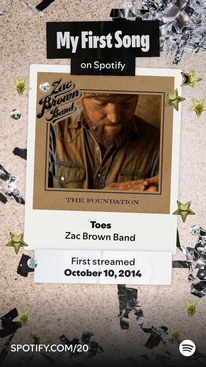 b93s's tweet photo. Check out my first streamed song on Spotify: Toes by Zac Brown Band. Go find out yours at Your Party of The Year(s)!  https://t.co/o6kZf1AxpU https://t.co/FV6C9EXUcq