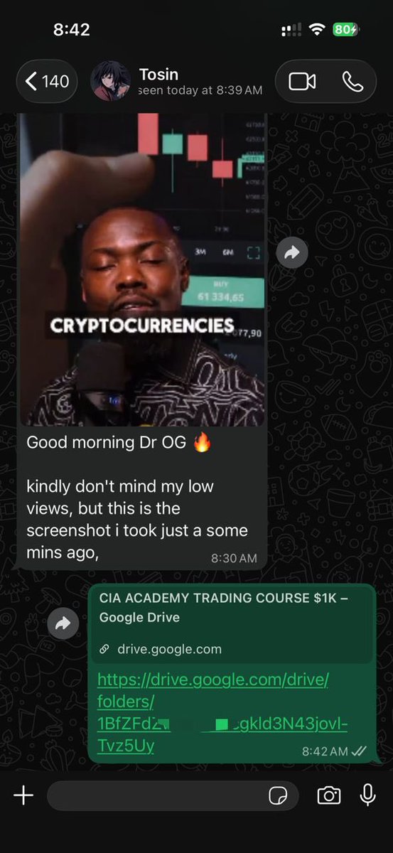 CryptofxOG's tweet photo. The number of Retweets does not tally with the Comments so making it difficult for me to know who retweeted so I can send the Link to the course to him/her, because of this, I think the best method to use is WhatsApp.

Pls if you want the course Dm me on WhatsApp: Link on my bio. https://t.co/BXM9TrBHqY