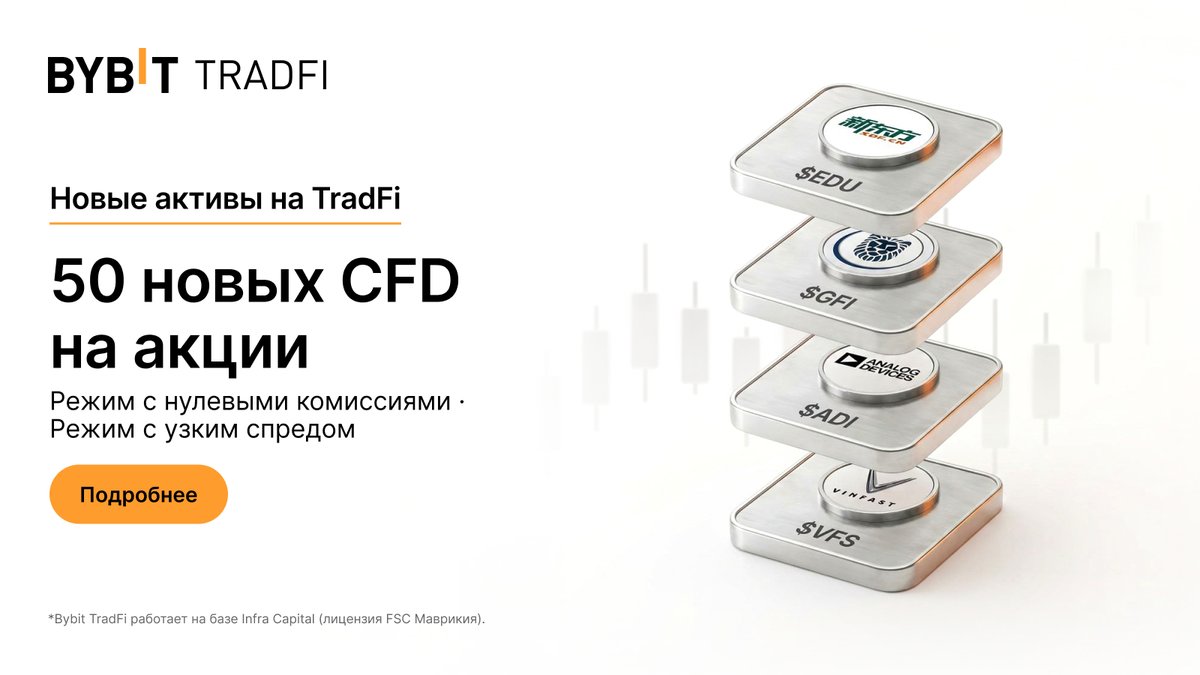 BybitRussia's tweet photo. 📈 50 новых CFD на акции уже на Bybit TradFi!

В преддверии масштабного Фестиваля акций мы серьезно расширили торговые возможности платформы. Находите новые рыночные тренды и зарабатывайте на бумагах мировых гигантов!

Мы добавили сразу полсотни популярных активов. Среди новинок: Etsy, Harley-Davidson, Zillow, Match Group, Estée Lauder, Fox и десятки других известных брендов.

Диверсифицируйте портфель и торгуйте тем, в чем разбираетесь.

Участвовать: https://t.co/fdDulvQhsW