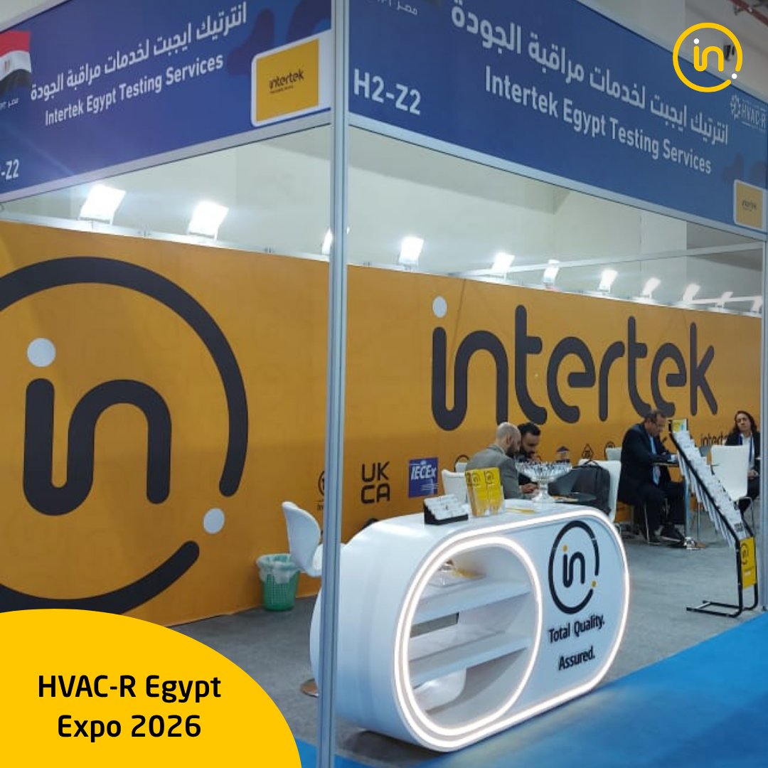 Intertek_ME's tweet photo. Intertek’s Electrical Team proudly participated in HVAC-R Egypt Expo 2026, connecting with manufacturers, contractors &amp; industry leaders to discuss innovation, compliance &amp; smart technologies shaping the HVAC sector. 

Learn more: https://t.co/0D7ZBKoBqn https://t.co/SlEGoQg7jF