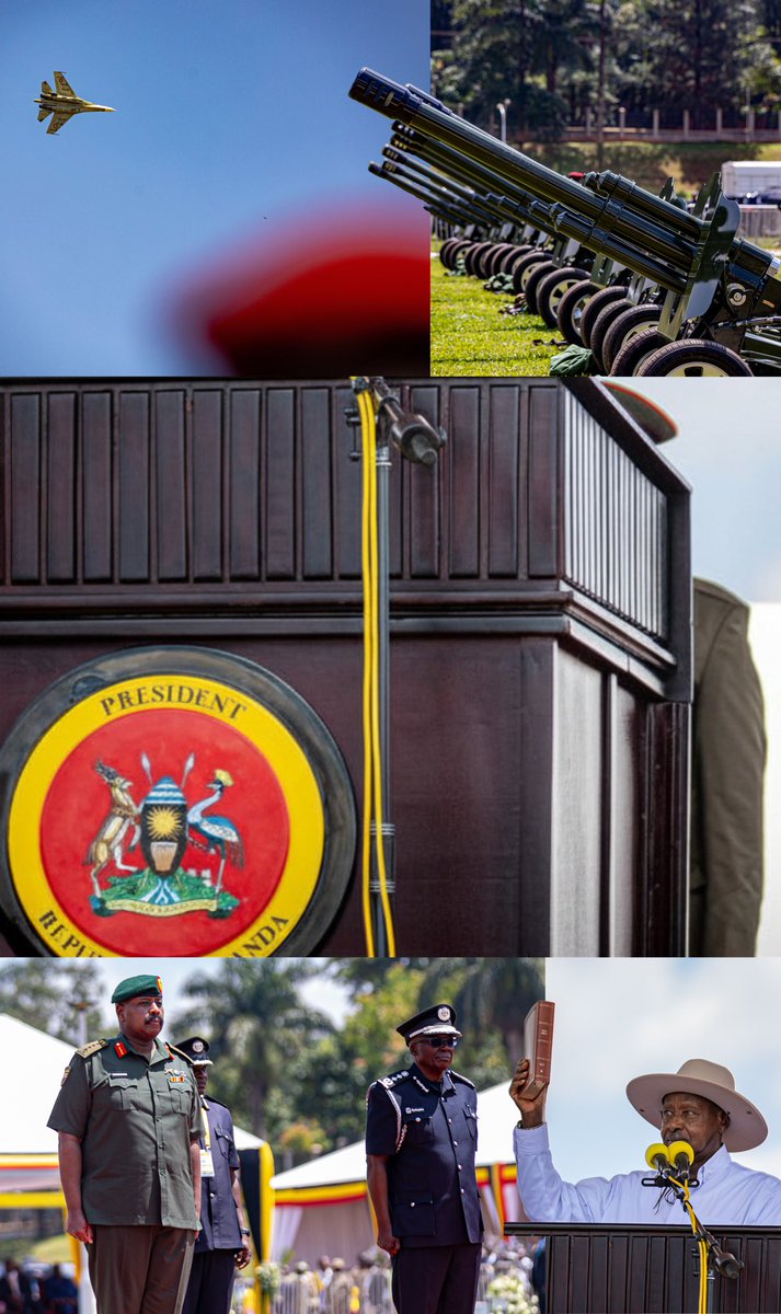 BonnyKarogo's tweet photo. Flags raised, jets roaring, history unfolding. 🇺🇬
Proud to have documented these defining moments from the President’s swearing-in ceremony through my lens. 📸 https://t.co/A0muad1dnv