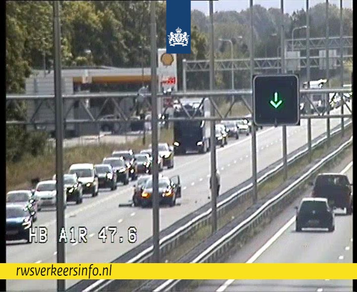 Twee auto's betrokken bij ongeval op A1 bij Hoevelaken