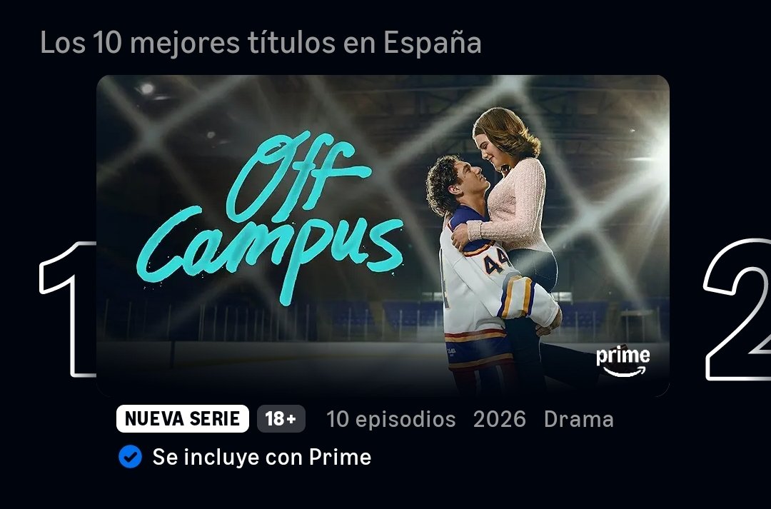 naleyslittlefox's tweet photo. Top 1 en España en solo dos días...off campus la serie que eres https://t.co/2LJesKDC48