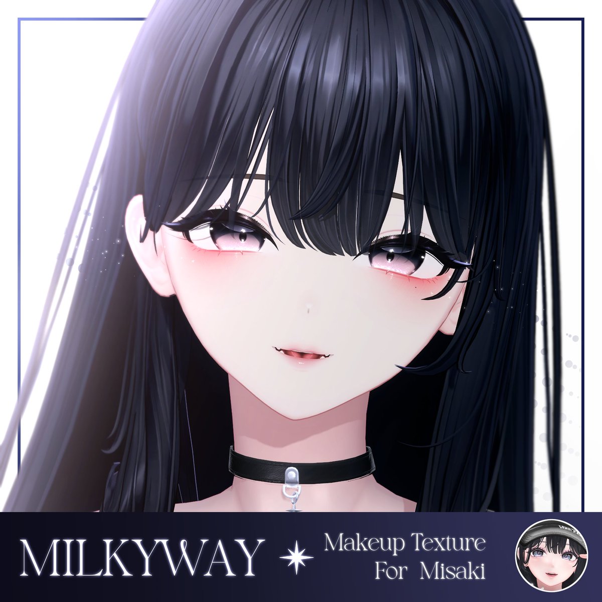 L0_VABLE's tweet photo. 発売記念 RPイベント 🎁

✨ 海咲 :: Misaki 対応 ✦ MilkyWay Makeup Texture
 🔗 https://t.co/PIY24cRynl

✅ 参加方法
- このツイートを「RP+フォロー」した方の中から抽選で5名様にFull Setを差し上げます 
✦ BOOTHのハート数が100増えるごとに、当選者が1名ずつ増えます🤍

📅 当選者発表
- 5/22 (KST 16:00)

#VRChat #海咲3D
