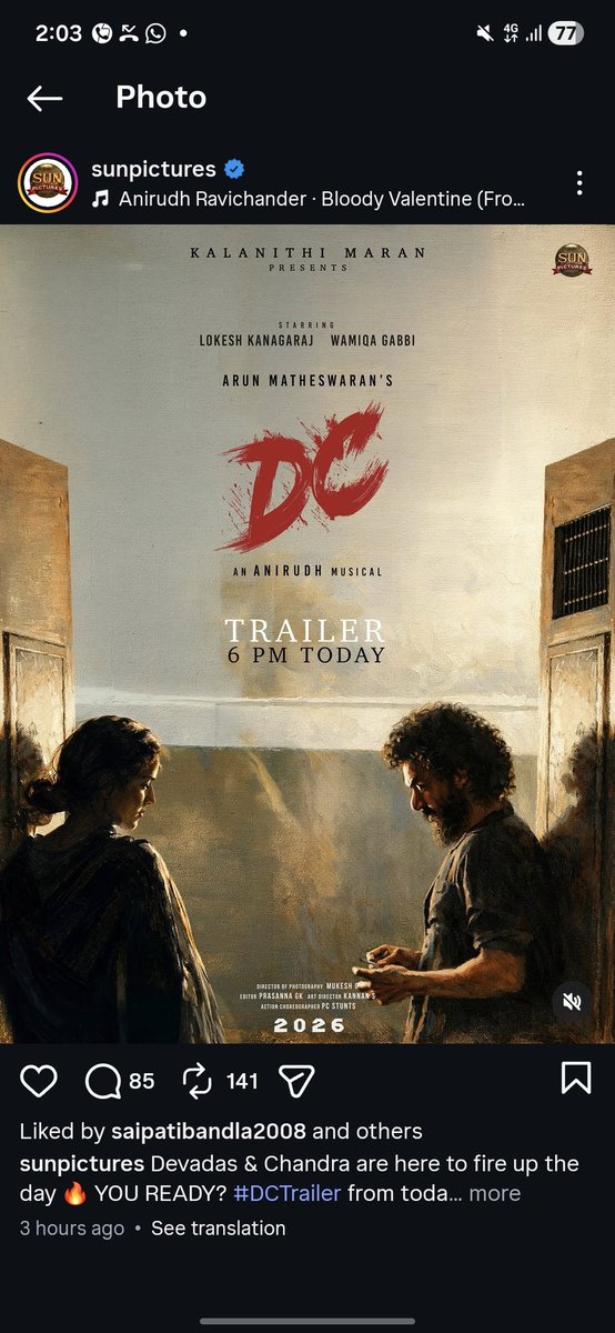 vijay_nirupam's tweet photo. Dude @Dir_Lokesh you have started an universe called LCU... marannooo??🫠
#DC #AnirudhRavichander #LokeshKanagaraj  #WamiqaGabbi https://t.co/HjkomVlcM9