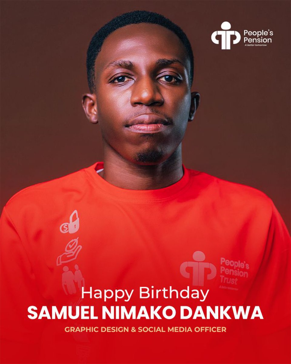 ppt_ghana's tweet photo. HBD, Samuel! 🍾 

From eye-catching designs to keeping our social media game strong, you're a true asset to this team.

Your creativity and dedication continue to elevate the Peoples Pension Trust brand every single day.
May your day be as vibrant as the designs you create! https://t.co/SIaaT5bx5u