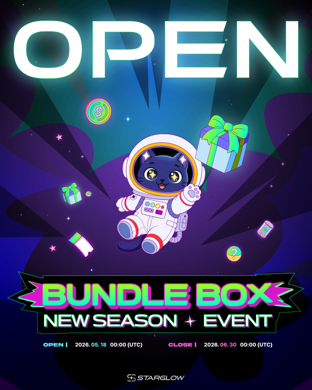 Starglow_world's tweet photo. New Season: Bundle Box Event Grand Opening 🎁✨

Starglow’s new season is officially beginning!

━━━━━━━━━━━━━━━

Event Period
2026. 05. 18 – 2026. 06. 30

Total Reward Pool
$50,000

━━━━━━━━━━━━━━━
What’s New?

Anyone can join this open event!

Rewards are 10x bigger than before.

Many updates have been added based on feedback from our beta users.

Bigger rewards, fiercer competition, and a completely upgraded Starglow experience are waiting for you.

━━━━━━━━━━━━━━━

Special Opening Events!

1️⃣ Stellar Fuel Recharge 2x Event ⚡✨
Recharge your Stellar Fuel and receive double benefits during the opening event period.

2️⃣Gacha 2x Event 🎰🌠
Enjoy more chances and more excitement with the Gacha 2x Event.

━━━━━━━━━━━━━━━
A lot has changed in this new season.

Try new strategies, explore the updates, and make the most of every chance.

Who will become the star of this season?

Join the new season and open your chance to win. 🚀

Good luck, Starglow Friends!
Let’s glow together! 🌠