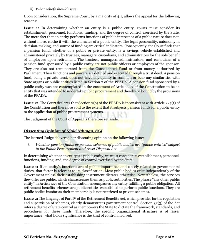 THE_SCOK's tweet photo. Judgements and Rulings delivered by the Supreme Court on 15/5/2026.
Link:https://t.co/YrKJ3WpU2N
Remmember to get all our decisions from our website: https://t.co/NMRIbloY9q 
1) SCPT/E017/2024 The Association of Retirement Benefits Schemes -vs- The Hon. Attorney General & 3 Others
2) SCPT/E047/2024 Erick Kibinu (Suing as the Legal/Personal Representative of the Estate of Loise Gachiku Kinuthia (Deceased) -vs- Josephat Gacheru Rugiri & 3 Others