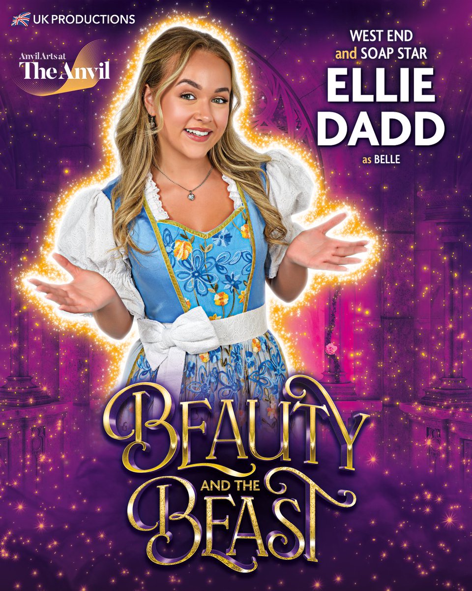 UKP_Ltd's tweet photo. From Albert Square to an enchanted castle 🌹 EastEnders' Amy Mitchell — the brilliant Ellie Dadd — is joining us as Belle in Beauty and the Beast at @AnvilArts, Basingstoke. Opens 10 December! ✨ https://t.co/vYVswKNgQ6