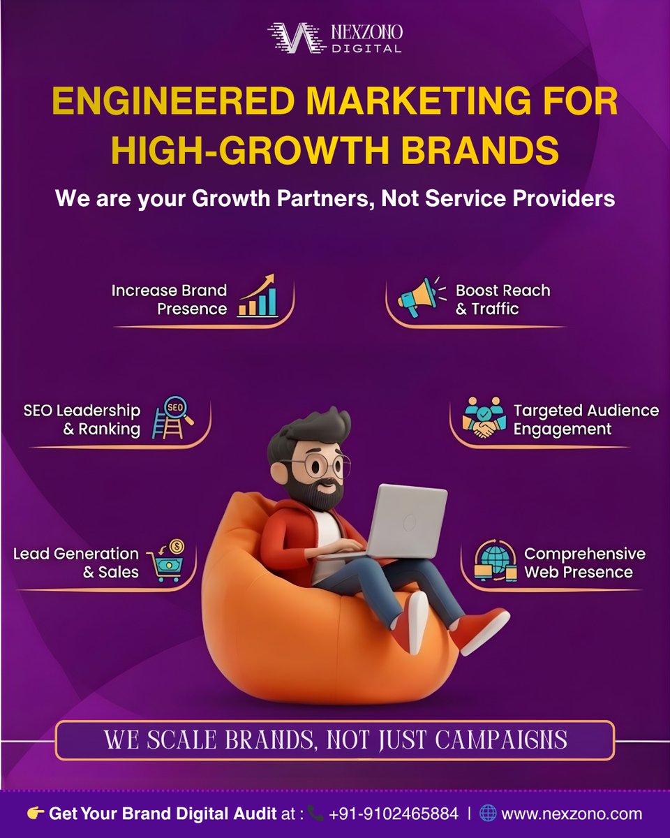 nexzono's tweet photo. Engineered marketing. 
Real growth. 

We don’t just run campaigns.
we build systems that scale your brand.

-More visibility
-Targeted engagement
-Real leads &amp; sales

Because growth needs strategy, not guesswork.
.

#DigitalMarketing #GrowthMarketing #PerformanceMarketing #Lead https://t.co/3xqwhwZt12