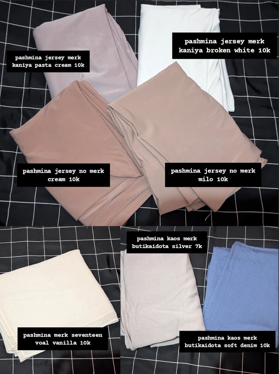 skiwonravai's tweet photo. preloved pashmina jersey, kaos, dan voal 😻 ambil di kost ya, ak gapunya kendaraan 😞

💵 qris / transfer https://t.co/6Z5NG4b8fA