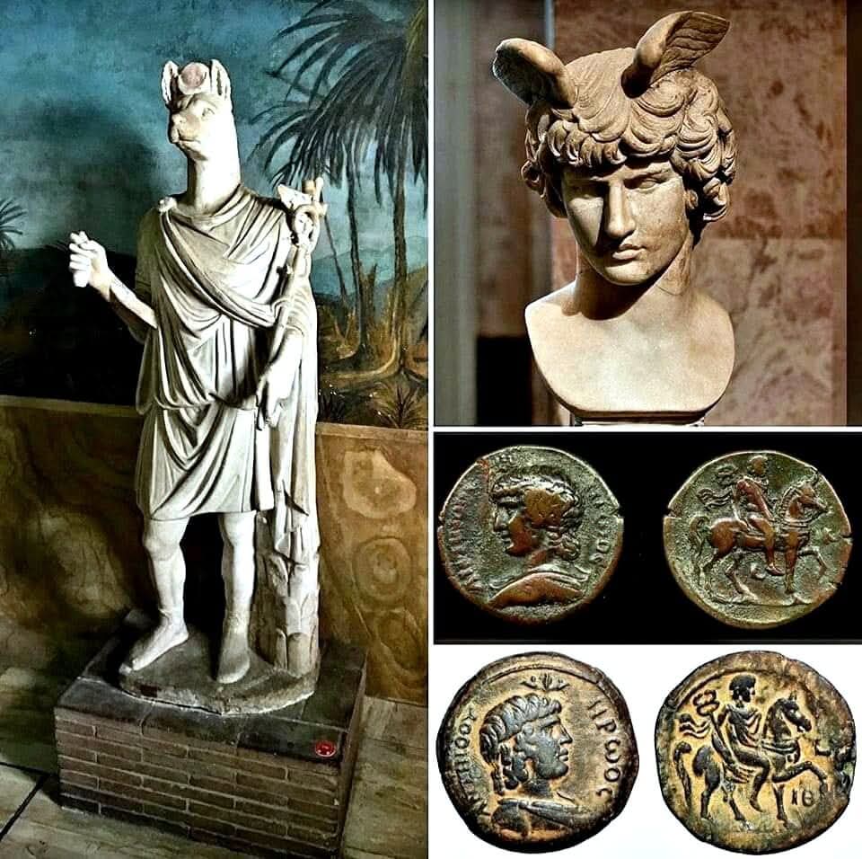 antinousgaygod's tweet photo. 🪷 Rejoice! 15 May is the #Mercuralia Roman festival honoring Mercury/Hermes, oft syncretised with #Antinous. We remember that jackal-headed #Hermanubis was worshiped at Hermopolis on the Nile where #Antinoos died. Coins were minted showing Antinous as Hermes with a caduceus. Photo courtesy @BradingVilla 🪷