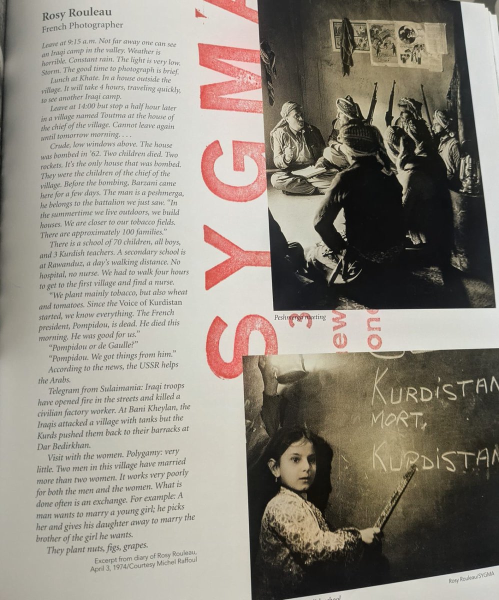 PerwerArmed's tweet photo. @tehgeronimo @Mihemed Fotoğraf Chris Kutschera’nın değil. Susan Meiselas’ın kitabına göre fotoğrafı Rosy Rouleau çekti ve o günkü günlükteki notu da bu... https://t.co/WFIx5G9sFn