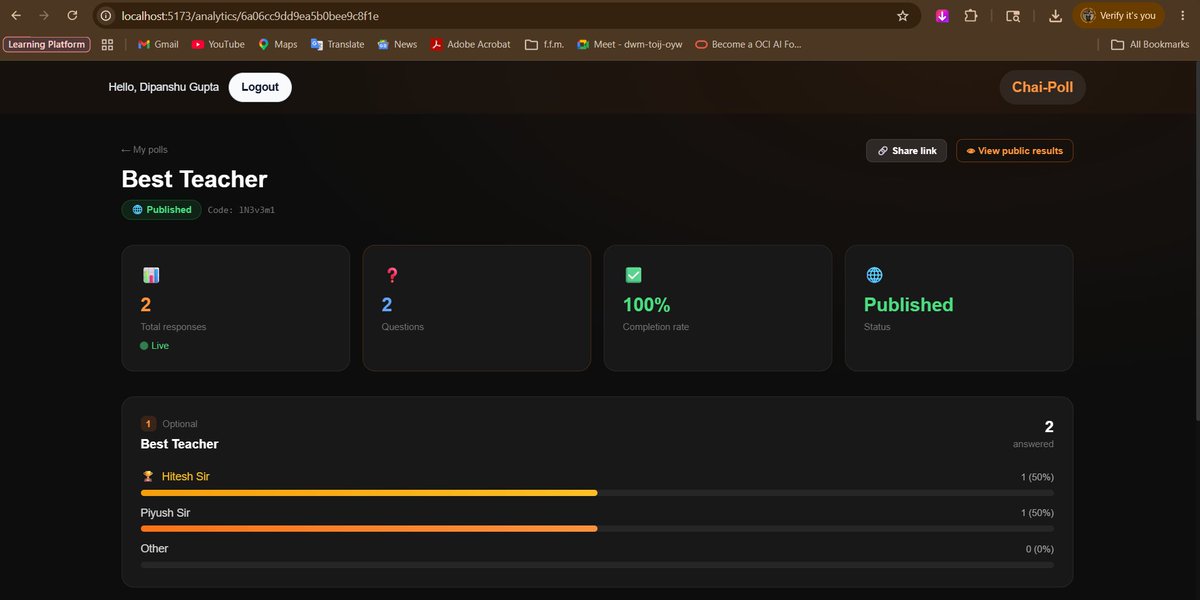 Dipansh04205800's tweet photo. Video Url : https://t.co/D7cZxnEa8o

Github Repo: https://t.co/fOfg3XIeji

#ReactJS #NodeJS #MongoDB #SocketIO #FullStackDevelopment #WebDevelopment #JavaScript #MERNStack #BuildInPublic #OpenToWork https://t.co/Hi244kao0v