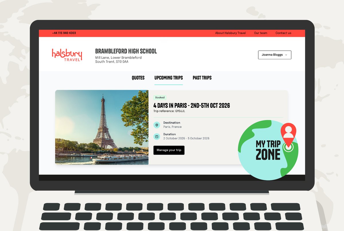 SchoolTravelOrg's tweet photo. Trip planning has changed for good with Halsbury Travel’s new digital portal, My Trip Zone – helping those organising school trips reduce admin, improve the accuracy of critical information, and spend more time focusing on the experience itself. 
https://t.co/BRR838Z1K2 https://t.co/6hhHxpxNRv