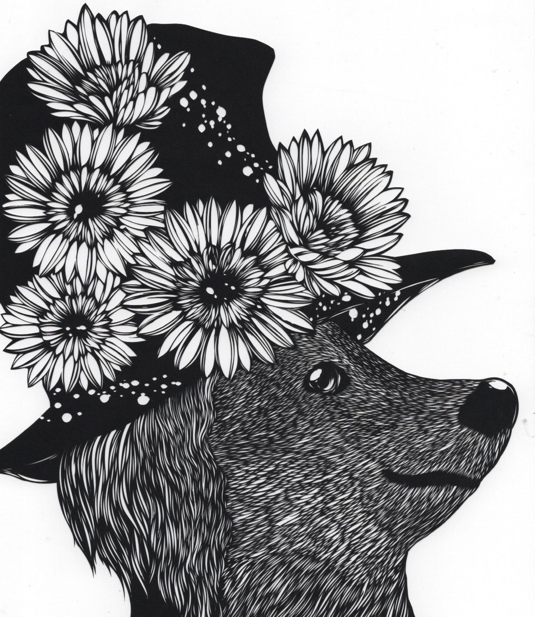 shi112's tweet photo. 花たくさんのせました
#切り絵 https://t.co/qI3nHiwbaJ