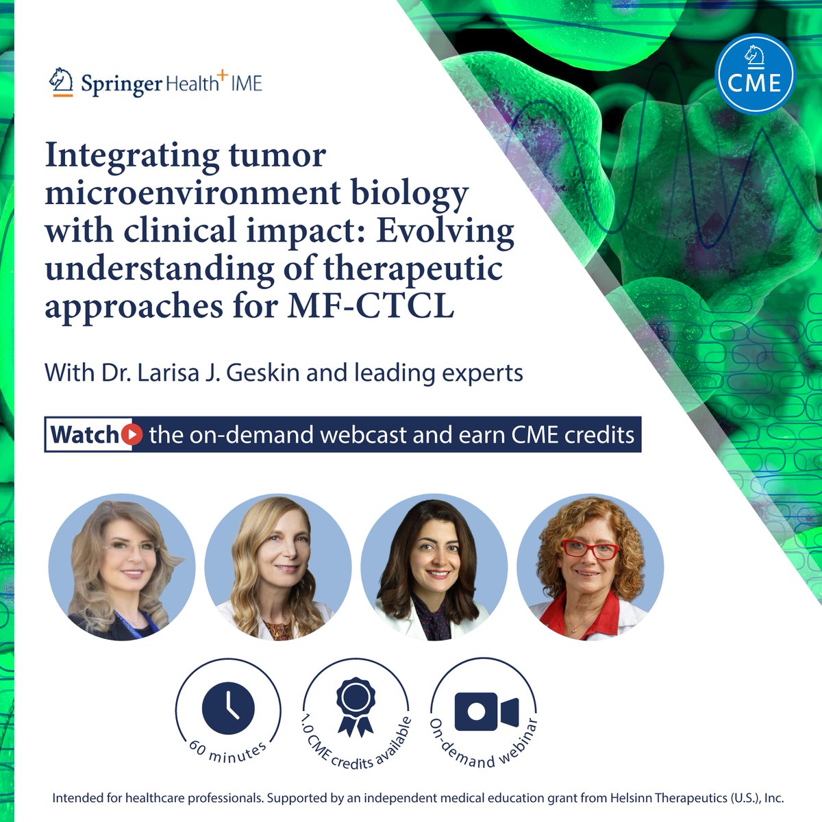 SpringerIME's tweet photo. How confident are you in targeting tumor and microenvironment in advanced mycosis fungoides? Explore evolving therapeutic approaches for mycosis fungoides–type cutaneous T-cell lymphoma with insights from leading clinical experts in this free, CME-accredited webcast.