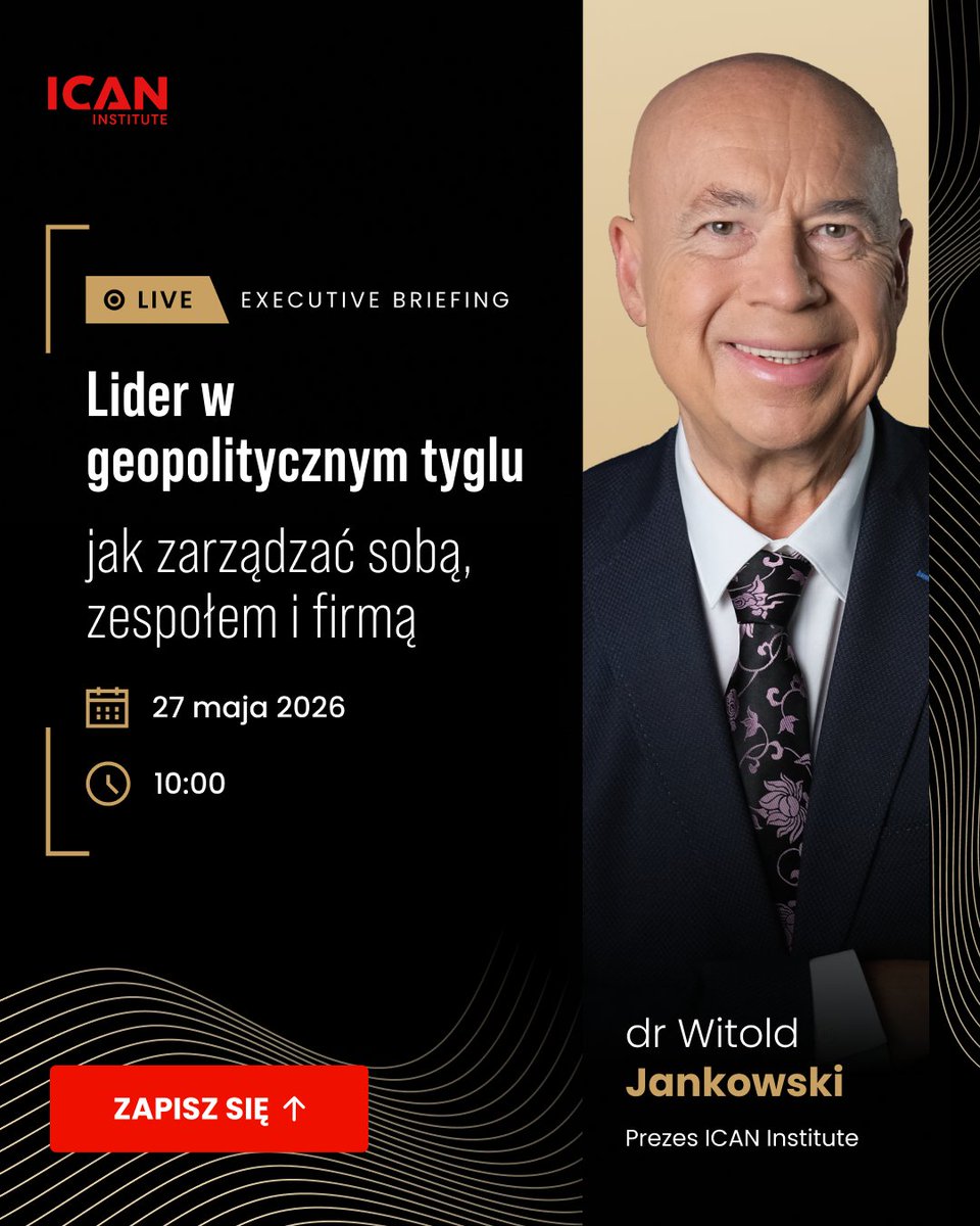 ICAN_Institute_'s tweet photo. AI, geopolityka i ciągła niepewność zmieniają sposób podejmowania decyzji przez liderów. Dołącz do Executive Briefing dr Witolda Jankowskiego i zobacz, jak neuroprzywództwo oraz myślenie integracyjne pomagają zarządzać w świecie bez prostych odpowiedzi: https://t.co/K4mSPTh7p9 https://t.co/mcWGqQQGrm