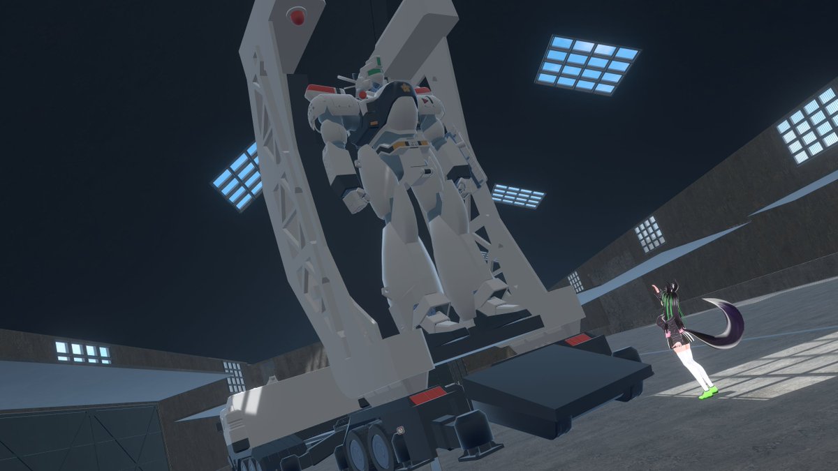 ringofriend's tweet photo. Blenderで機動警察パトレイバーよりイングラム3Dモデリング
等身大イングラムをVRでもいいのでデッキアップ見たくて建屋内に入れて干渉と位置確認のためテストしてたらめっさテンション上がった
表に展示しているイングラムは二号機もポーズ変えしたり遊べる様にした
#VRChat #パトレイバー #patlabor https://t.co/0Xdrl8fQi2