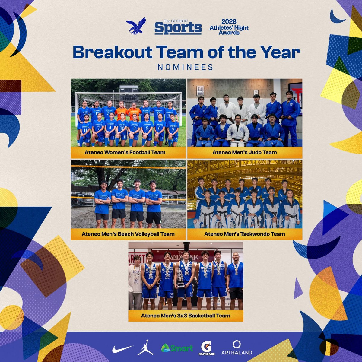 aayenst's tweet photo. Shawn Tuano and Waki Espina are nominees for the Breakout Athlete of the Year of the 2026 Ateneo Athletes’ Night Awards (AANA)

The 3x3 Men’s Basketball Team is also nominated for the category of Breakout Team of the Year!

📸: Guidon Sports https://t.co/WjIS3Uxbri