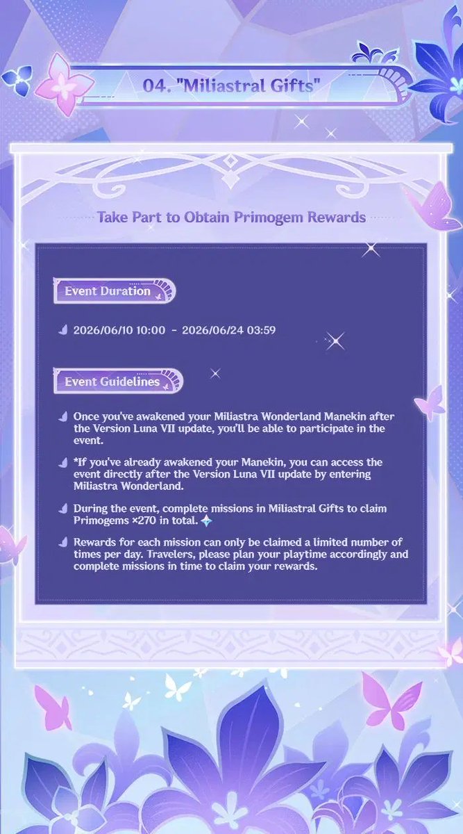 Miliastra Wonderland Updates 🌸 tweet media