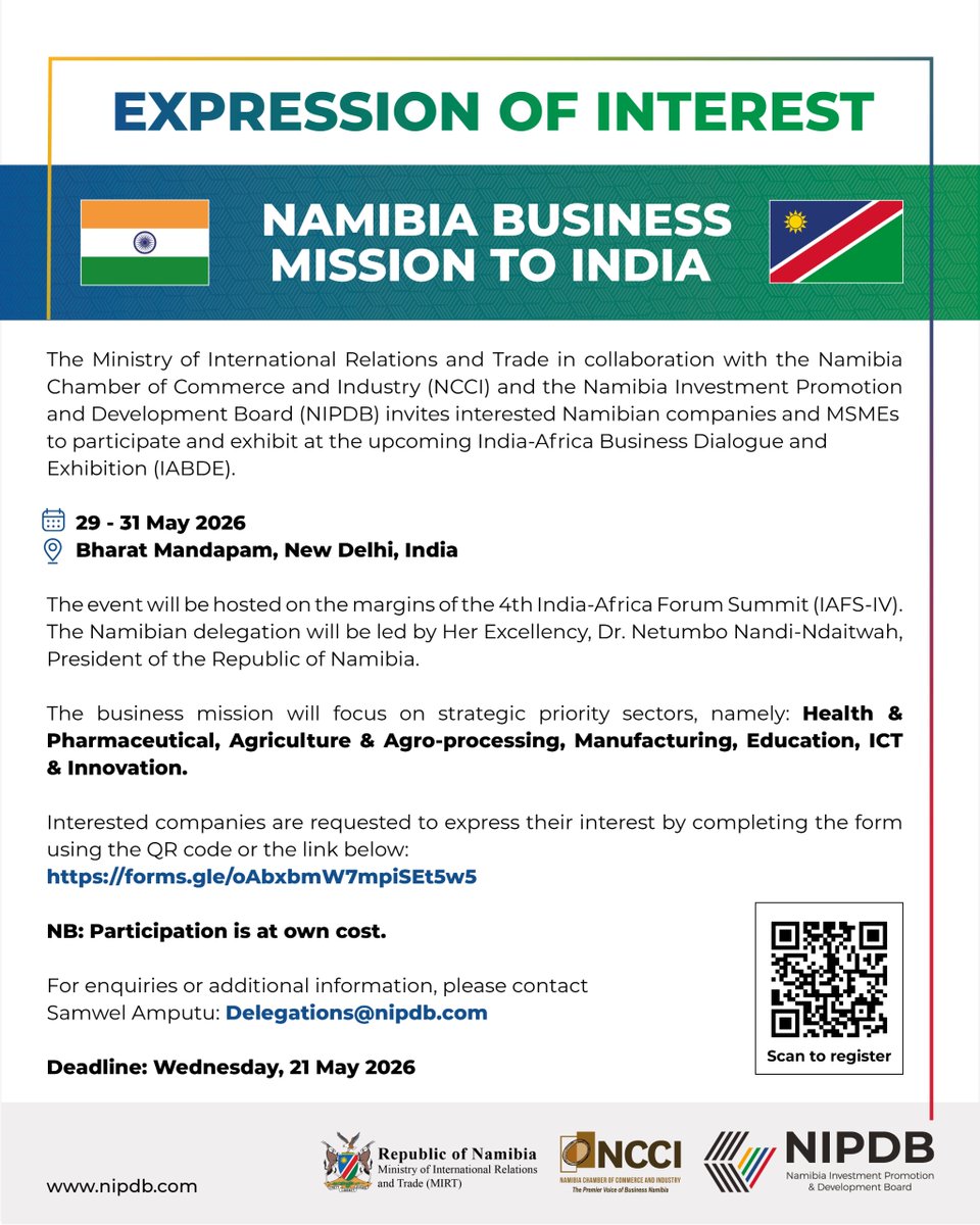 Namibia Investment Promotion & Development Board tweet media