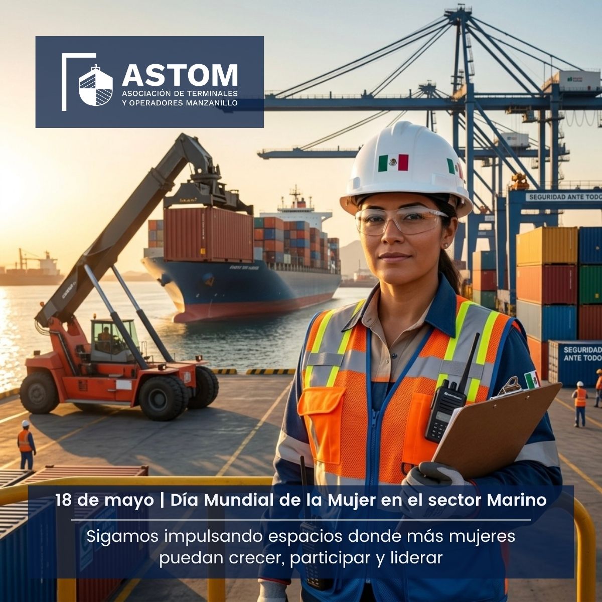 astom_mx's tweet photo. 𝗗𝗶́𝗮 𝗺𝘂𝗻𝗱𝗶𝗮𝗹 𝗱𝗲 𝗹𝗮 𝗺𝘂𝗷𝗲𝗿 𝗲𝗻 𝗲𝗹 𝘀𝗲𝗰𝘁𝗼𝗿 𝗺𝗮𝗿𝗶𝗻𝗼

Hoy reconocemos a las mujeres que navegan, lideran y transforman el sector marítimo. ⚓💙  
Su presencia abre rutas, rompe barreras y construye un futuro más equitativo en nuestros mares y puertos.  
Sigamos impulsando espacios donde más mujeres puedan crecer, participar y liderar.  

#MujeresEnElMar #SectorMarítimo #Igualdad #LiderazgoFemenino #DíaDeLaMujerMarítima