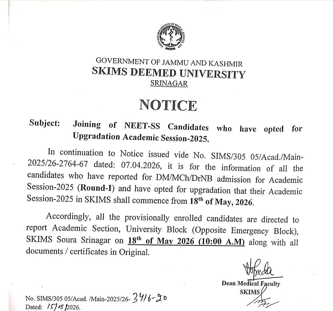 Sher-i-Kashmir Institute Of Medical Sciences tweet media
