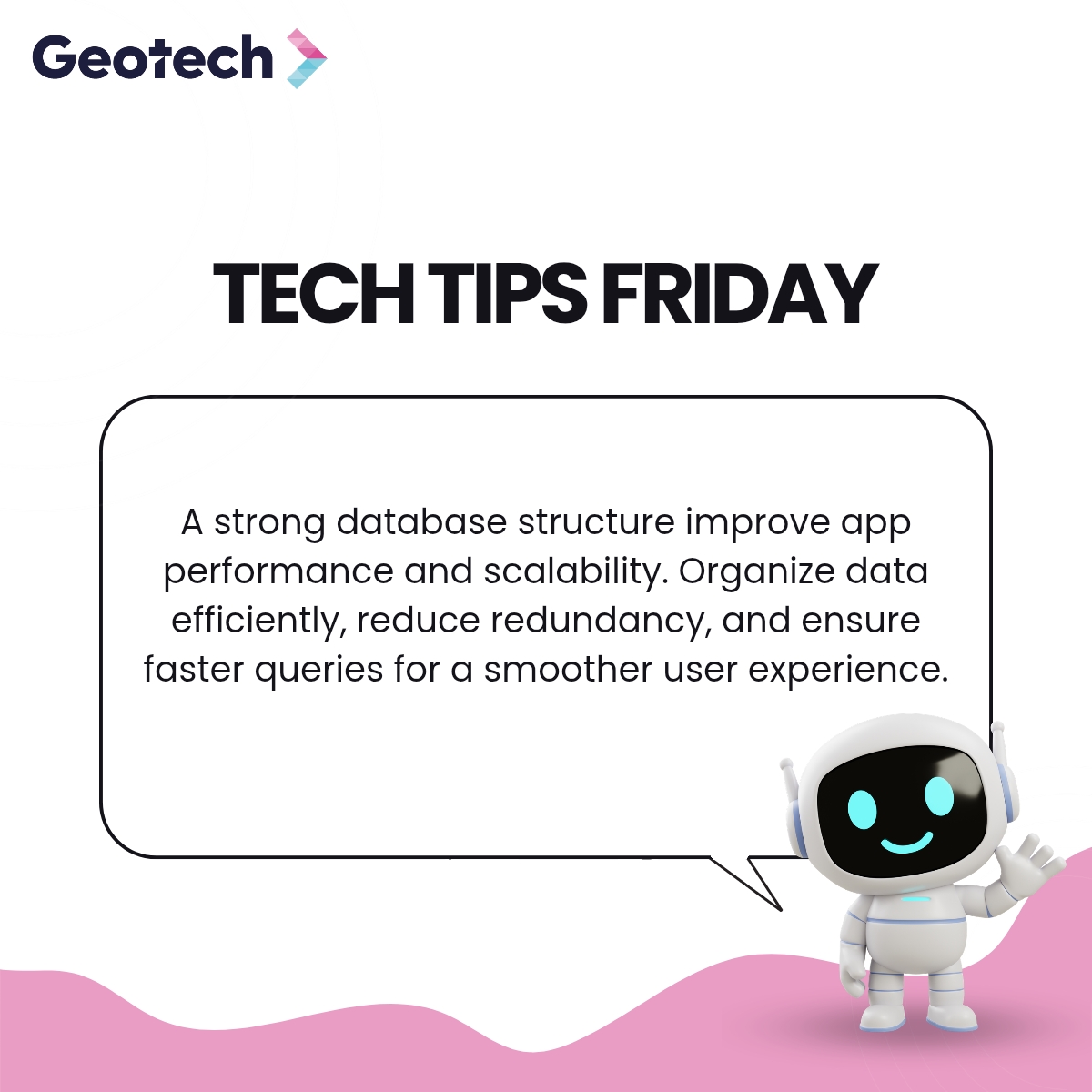 InfoGeotech's tweet photo. A well-structured database is the backbone of any high-performing app. By organizing data efficiently and reducing redundancy, you can improve speed, scalability, and overall performance. 📈
#TechTipsFriday #DatabaseOptimization #AppDevelopment #Geotech https://t.co/a8mcdTfipR