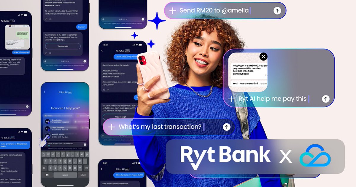 UrsBolt's tweet photo. 🌏Tencent Cloud expands #SoutheastAsia reach with AI banking:
#TencentCloud partnered with #Malaysia's @RytBankMY to power the country’s first #AI-driven digital bank, bringing conversational #banking features to more >1 million users.
@TencentCloud: https://t.co/jbkh6S1Kw5 #DigitalBanking #neobanks
