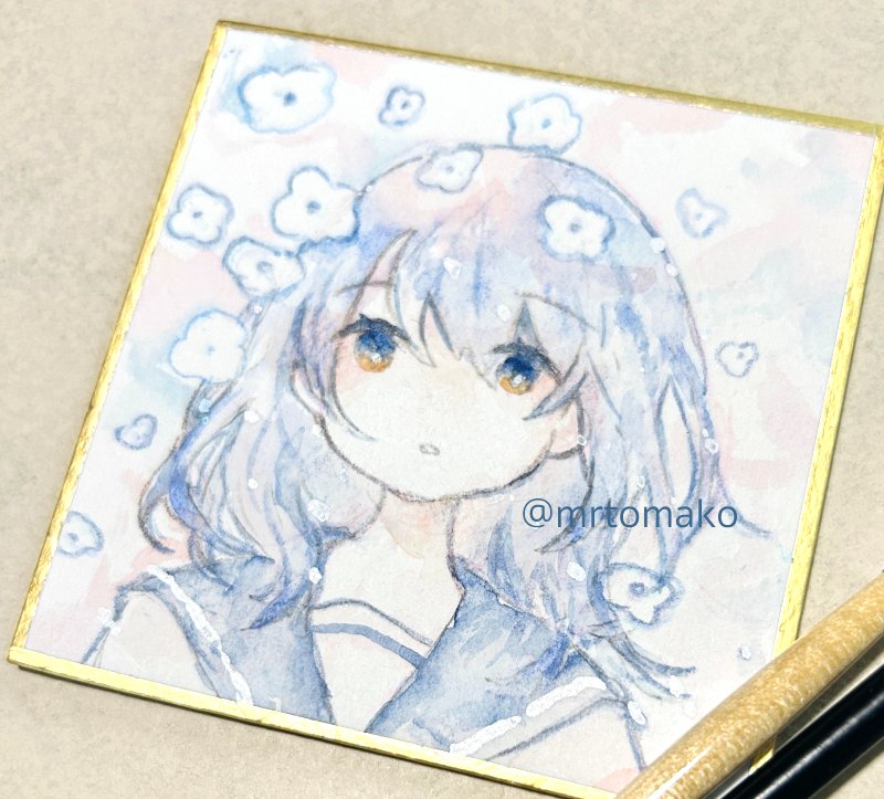 mrtomako's tweet photo. ミニ色紙描きました
#透明水彩 https://t.co/qibCzBeRDC