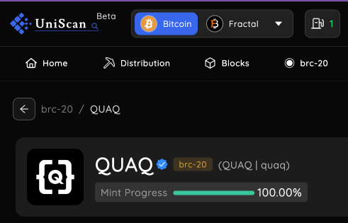 towfooh's tweet photo. @unisat_wallet @lorenzonical 
could you please check what is going on with the trending page? QUAQ is not showing up with the volume it has (over 0.015btc/24h). 
Also the blue checkmark is visible only on UniScan for some reason and not on trading page. @domoducks https://t.co/jXxuOTa7PV