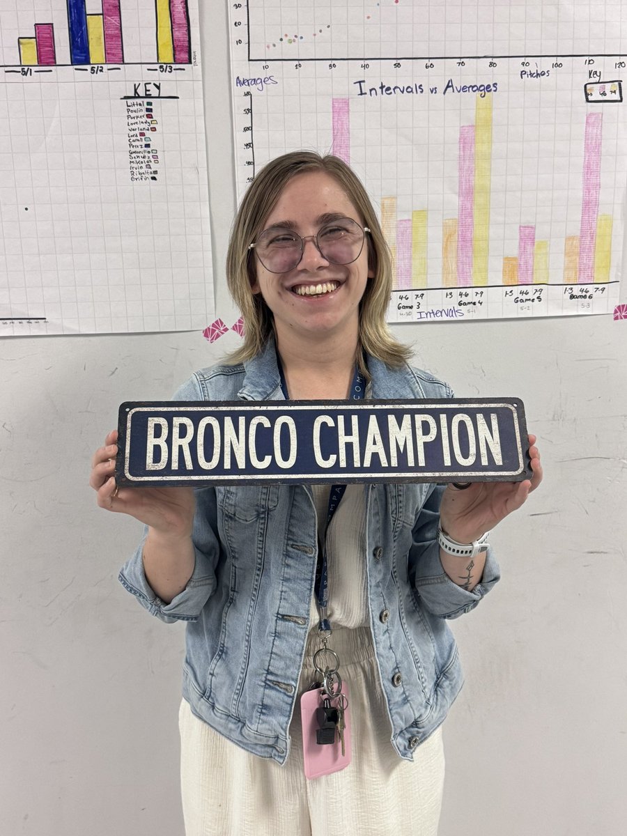 HMSShimmick's tweet photo. Congrats to Bronco Champion of the Week, Ms. Larson! She is working hard, and has great relationships with her students. We are glad you are at HMS! 💙💛 @HeritageBroncos #BroncoChampion https://t.co/gGfZqBBt9m