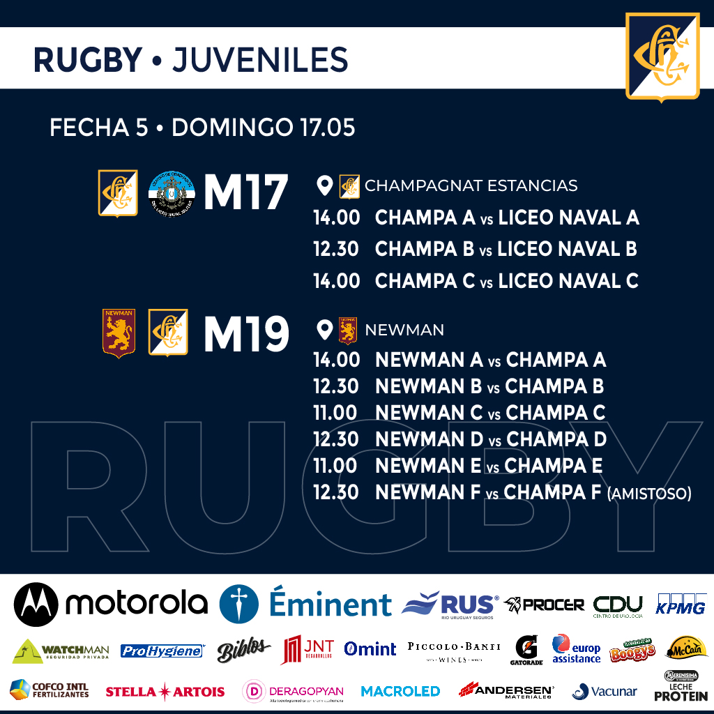 NotiChampa's tweet photo. 🏉 𝗥𝗨𝗚𝗕𝗬 - 𝗝𝗨𝗩𝗘𝗡𝗜𝗟𝗘𝗦
Actividades domingo 17 de mayo
VAMOS CHAMPA 🔵⚪ https://t.co/8JCYbsQptq