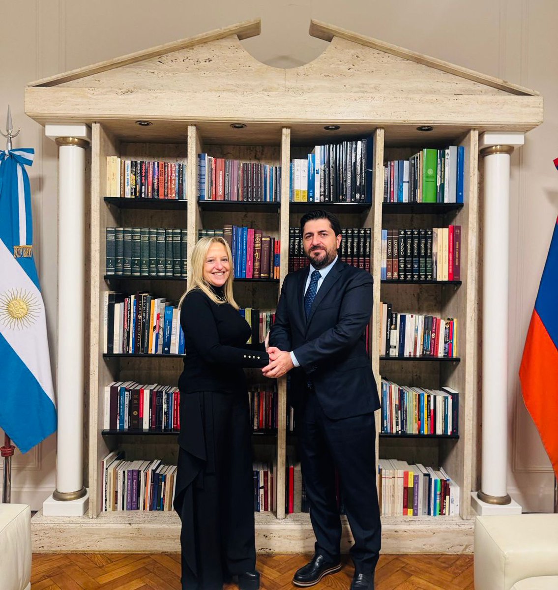 armembargentina's tweet photo. El 15 de mayo, el embajador Hovhannes Virabyan recibió en la Embajada a la diputada de la Honorable Cámara de Diputados de la Nación Argentina @PatriciaHolzman, con quien conversó sobre las posibilidades de cooperación en el marco de la diplomacia parlamentaria. https://t.co/pUJarjISV2