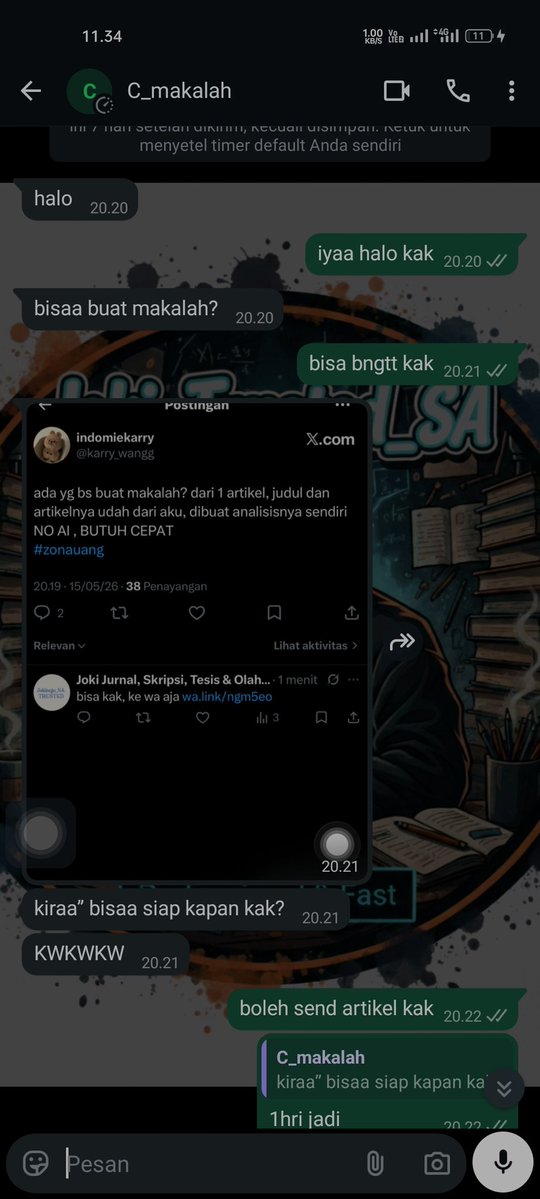 Joki Jurnal, Skripsi, Tesis & Olah Data -SA tweet media