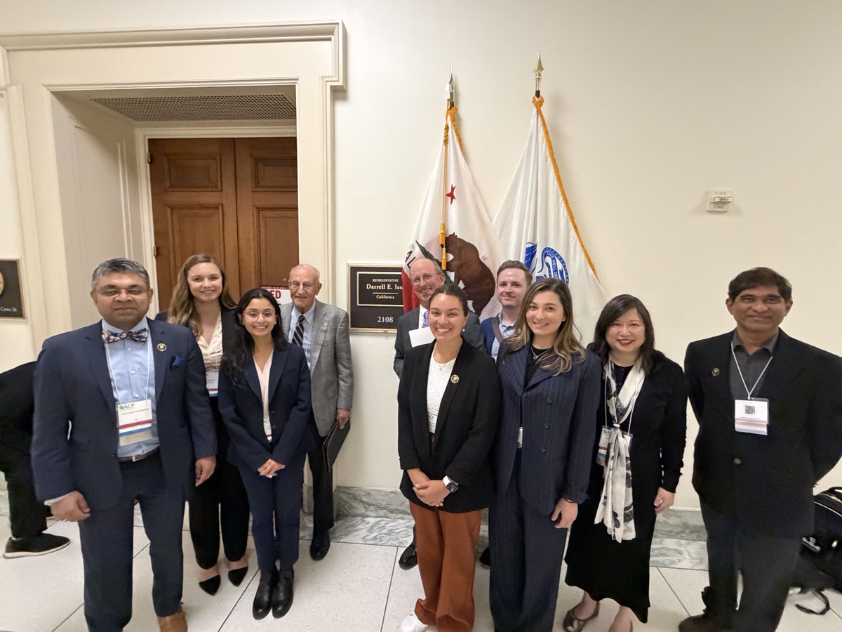 ACP_SoCAL's tweet photo. Thank you @repdarrellissa for the time and thoughtful discussion on the future of healthcare, physician workforce sustainability, medical training &amp; patient access. Appreciate your engagement on issues impacting our communities. #ACPSoCal3 #ACPLD @vineetgsvm @ACPIMPhysicians https://t.co/vwXe0xnwKZ