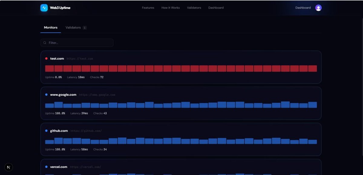 debugbybit's tweet photo. Checkout this project I was working on past week, (Web3-Uptime) a decentralized network for infrastructure monitoring, where validators gets #sol for validating it through cli with their.

https://t.co/VHZg1X600z
https://t.co/eKmw3U72BN

 #sol  #solana #web3 #projects #public https://t.co/Gg3GH4dh55