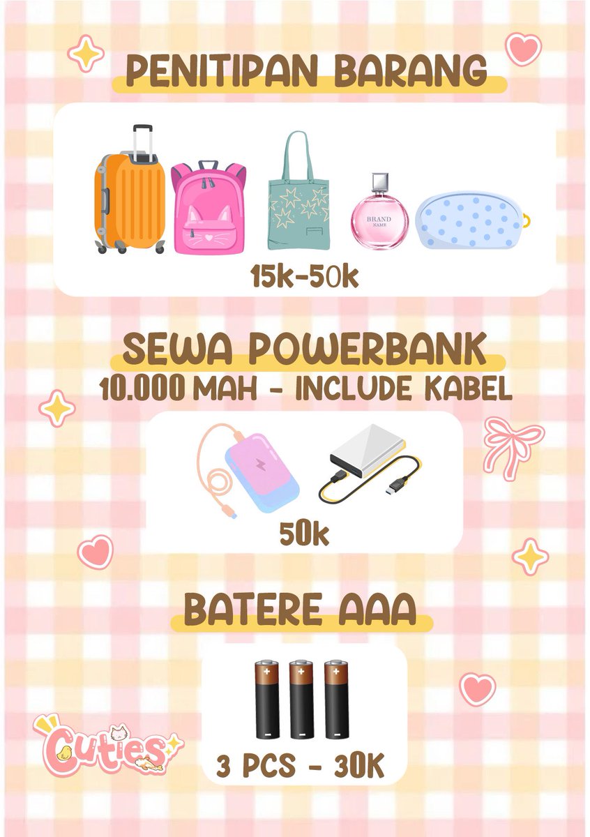 Cuties | RENTAL POWER BANK | JASA TITIP BARANG tweet media