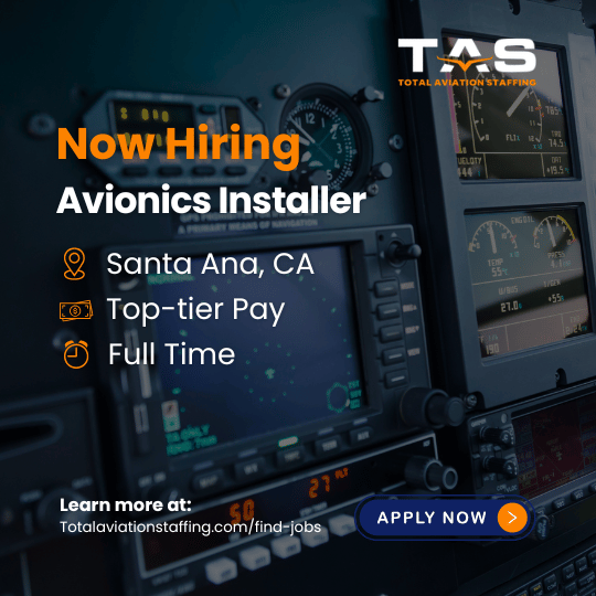 aviation_total's tweet photo. ✈️ JOB ALERT: Avionics Installer in Santa Ana, CA!

💰 Competitive wages with bonus potential and 401(k) match
📈 Command complex wiring installations and system integrations on high-end corporate aircraft
📍 Santa Ana, CA

Apply now: https://t.co/xANcVElCAk https://t.co/3J29vBGxWU
