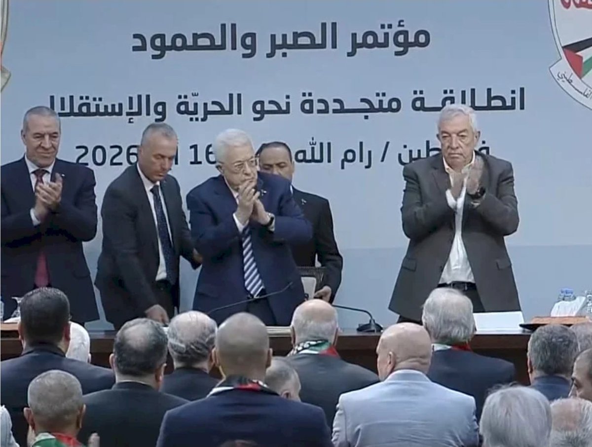 SSinijlawi's tweet photo. Yesterday’s opening of the Fatah conference was not a celebration of Palestinian democracy. It was its funeral.
Mahmoud Abbas extended his rule over Fatah through applause — not through voting, competition, or democratic legitimacy. Among 2,540 conference members, not a single person dared to challenge him or nominate themselves against a 91-year-old leader entering his third decade in power.
Today, Palestinians are asked to applaud another carefully managed “election” for the Central Committee and Revolutionary Council — including the political rise of Abbas’s son, Yasser Abbas.
The real scandal is not only Palestinian authoritarianism. It is the shameful participation of Europe in legitimizing it.
European ambassadors stood there applauding. Spain’s Prime Minister Pedro Sánchez praised the conference by video. And several European parties sent messages of support. Europe — the continent that lectures the world about democracy, transparency, and human rights — became an active partner in endorsing corruption, fear, political stagnation, and dictatorship inside Palestinian politics.
Palestinians do not need more applause for aging rulers. We need free presidential and legislative elections. We need accountability. We need renewal.
What happened yesterday was not democracy. It was political theater sponsored by the international community.
@EUpalestinians @LTinRamallah @malta_ramallah @ConsuladoEspJer @BelgiumJRS @ItalyinJlem @EUinIsrael @AusRepPal @UKinJerusalem