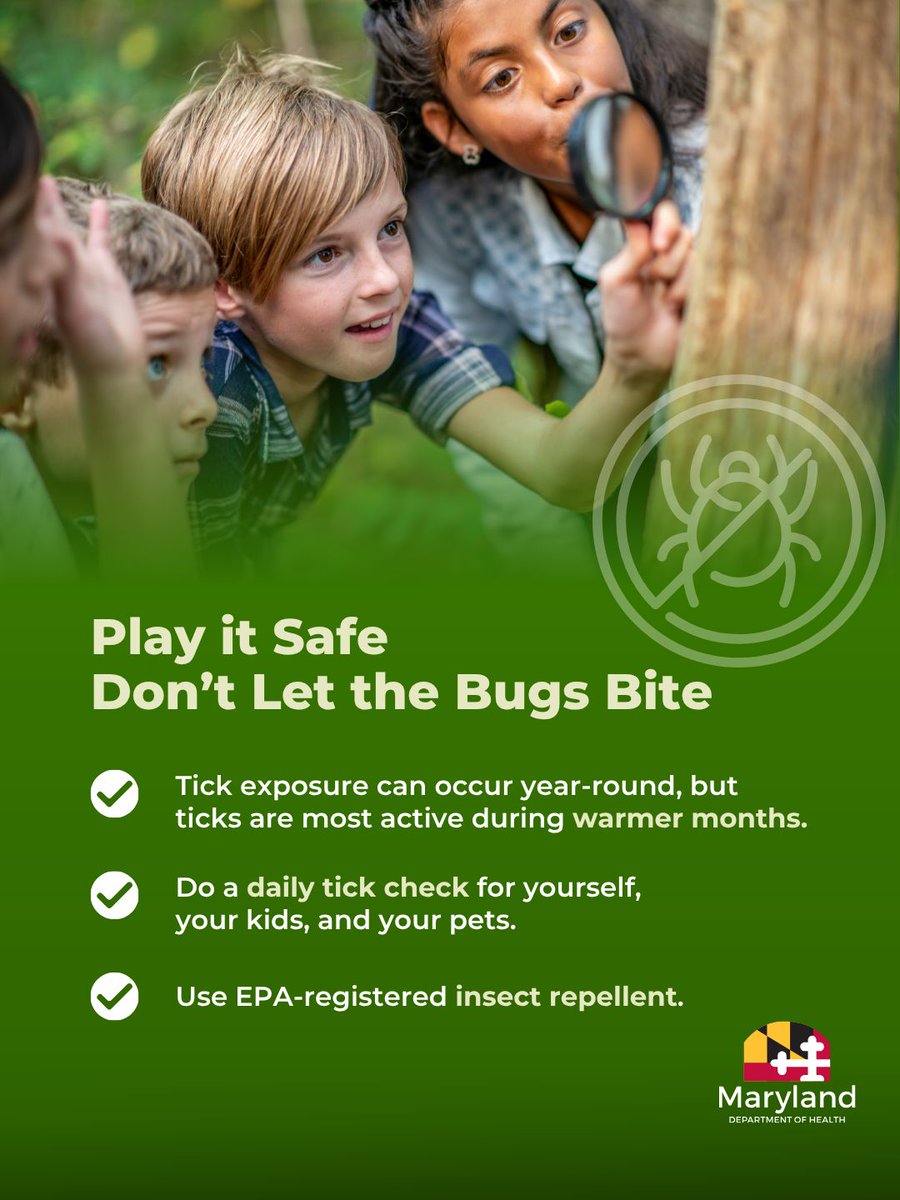 WorcesterHealth's tweet photo. Before your kids play in the park or in the backyard, help them apply an EPA-registered insect repellent. Preventing mosquito and tick bites protects your little ones from getting sick.
Learn more: https://t.co/4VTYOvMYg7. https://t.co/j4qtLBkpdx