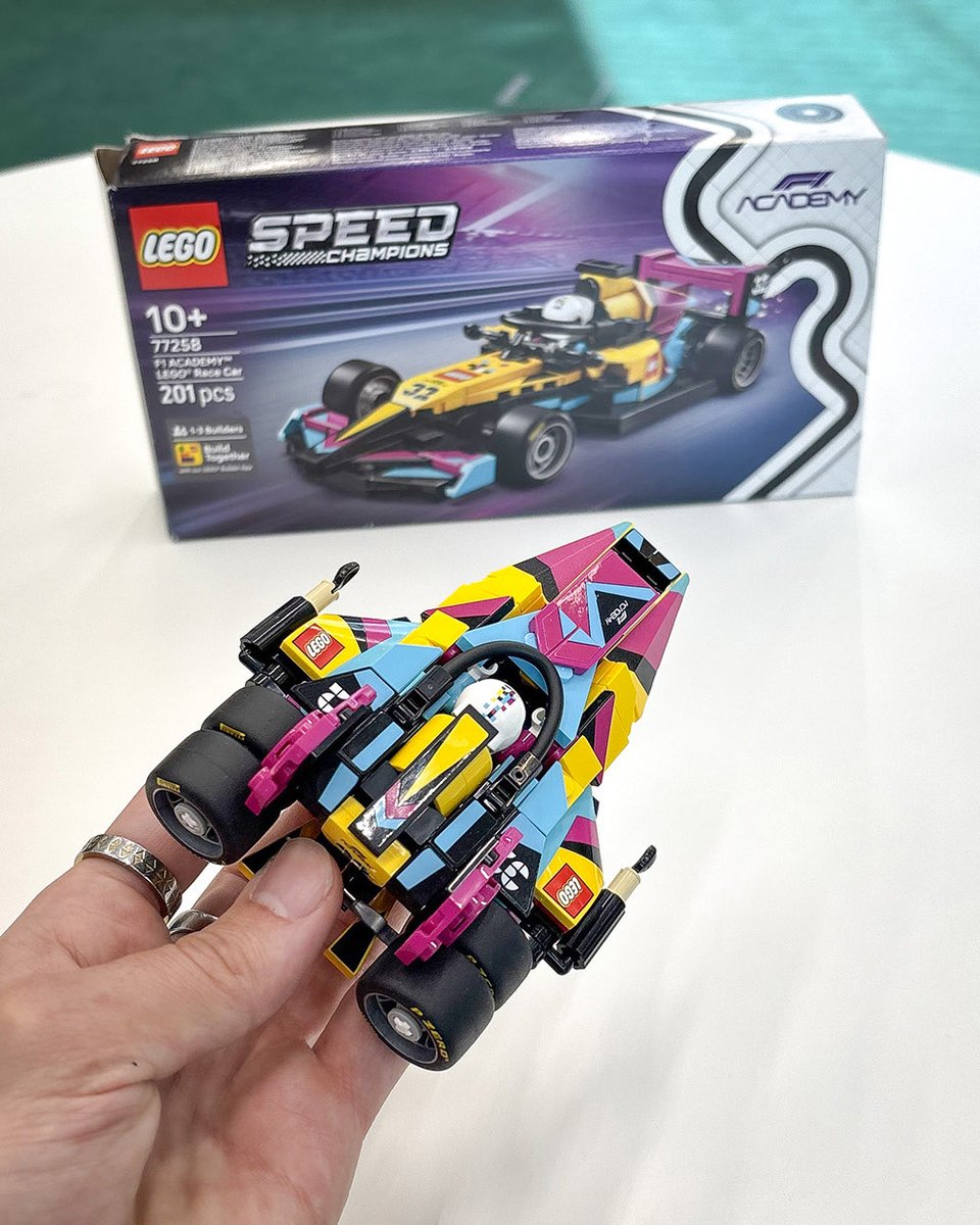FirstOrderLego's tweet photo. “Academy Wing Starfighter” is a rebuild of the @LEGO_Group @f1academy set. This was super fun. Just in time for the new Star Wars film :D #legof1 #lego #f1 #f1academy #legobuild https://t.co/tIaHR4YF1i